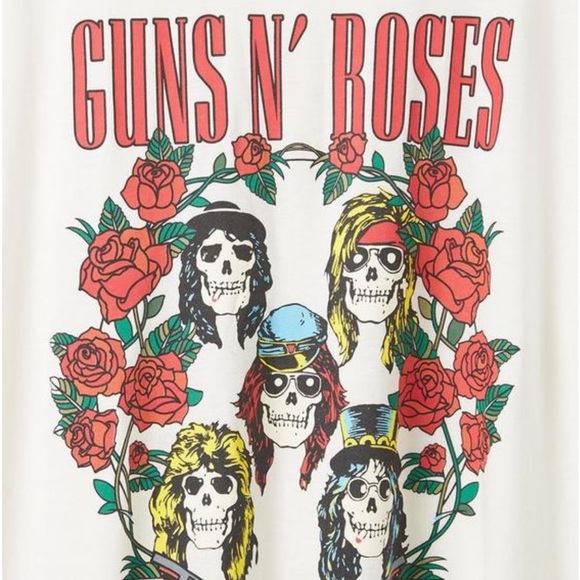 NWT Torrid Guns N Roses Ivory Tee 2 - Picture 2 of 7